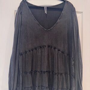 Anthropologie Blythe Tiered Long Sleeve Gray Size XL